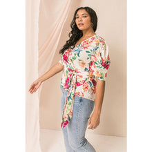 Load image into Gallery viewer, FINAL SALE CURVY LORI WHITE WITH FLORAL BLOUSE