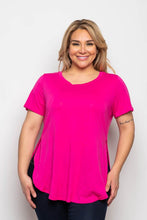 Load image into Gallery viewer, A closet isn't complete without a basic tee! The Lisa white tee is an ideal piece to have on hand when you need a top to place under a jacket, blazer or cardigan. It is also perfect just to wear on its own and with the detailing of side slits, V-neck design and round hem, this tee has an upscale look.