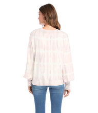 Load image into Gallery viewer, Update your athleisure wardrobe with this ultra-soft fleece knit top patterned in a cloudy tie-dye. It's detailed with billowy blouson sleeves.
