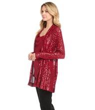 Load image into Gallery viewer, Be event ready with this light-catching sequin duster. Sparkle and sophistication provide evening allure to this jacket. Pair it with black slacks for a polished evening look.