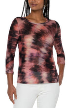 Load image into Gallery viewer, This long sleeve mesh crew neck knit top is the perfect addition to your wardrobe! Our Tie Dye print is softened with painterly brushstrokes. Featuring a unique mesh that isn't see-through making this an amazing and flattering statement piece!