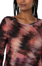 Load image into Gallery viewer, This long sleeve mesh crew neck knit top is the perfect addition to your wardrobe! Our Tie Dye print is softened with painterly brushstrokes. Featuring a unique mesh that isn't see-through making this an amazing and flattering statement piece!