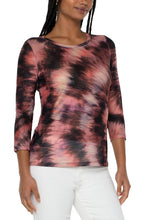 Load image into Gallery viewer, This long sleeve mesh crew neck knit top is the perfect addition to your wardrobe! Our Tie Dye print is softened with painterly brushstrokes. Featuring a unique mesh that isn't see-through making this an amazing and flattering statement piece!