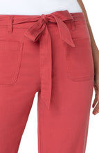 Load image into Gallery viewer, Our Ella pant by Liverpool is a style that is perfect for the warm, sunny days! A self-tie belt and a stunning rosebud pink hue is a winner on every level. Not only is it fashionable but it also super comfortable and easy to wear in a cozy cotton dobby fabric. Dress up with heels or wear casually with your favorite tennis shoe.