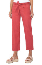 Load image into Gallery viewer, Our Ella pant by Liverpool is a style that is perfect for the warm, sunny days! A self-tie belt and a stunning rosebud pink hue is a winner on every level. Not only is it fashionable but it also super comfortable and easy to wear in a cozy cotton dobby fabric. Dress up with heels or wear casually with your favorite tennis shoe.