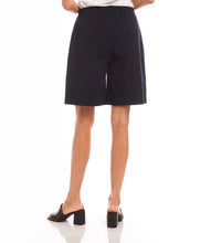 Load image into Gallery viewer, Stay cool and stylish with the Nathalie Navy A-Line Shorts by Karen Kane. Designed with a flattering A-line shape, these shorts offer a comfortable, pull-on fit with an elasticized waistband for effortless wear. Crafted from double stretch twill, they provide both flexibility and structure, making them perfect for warm-weather outings.
