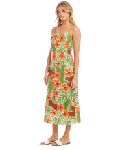 Load image into Gallery viewer, Elevate your summer attire with this stunning dress, expertly combining fashion, comfort, and floral elements. The midi cut and adjustable straps provide a personalized fit, guaranteeing a flattering figure.
