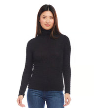 Load image into Gallery viewer, This top is made from a cozy and flexible bubble-textured knit fabric, ideal for everyday wear. The turtleneck design brings an element of elegance to any ensemble.
