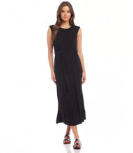 Load image into Gallery viewer, Ideal for attending a brunch date, an outdoor event, or just relaxing and enjoying a leisurely day, this midi dress with a tie waist easily goes from casual to sophisticated. The lightweight rayon fabric guarantees comfortable wear throughout the day, and the addition of spandex provides a touch of flexibility for effortless movement.
