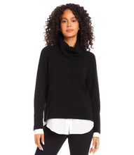 Load image into Gallery viewer, This turtleneck sweater boasts an ingenious design that gives the appearance of wearing multiple layers, offering a sleek and put-together look without the added bulk. Stay stylish and cozy in this versatile piece.
