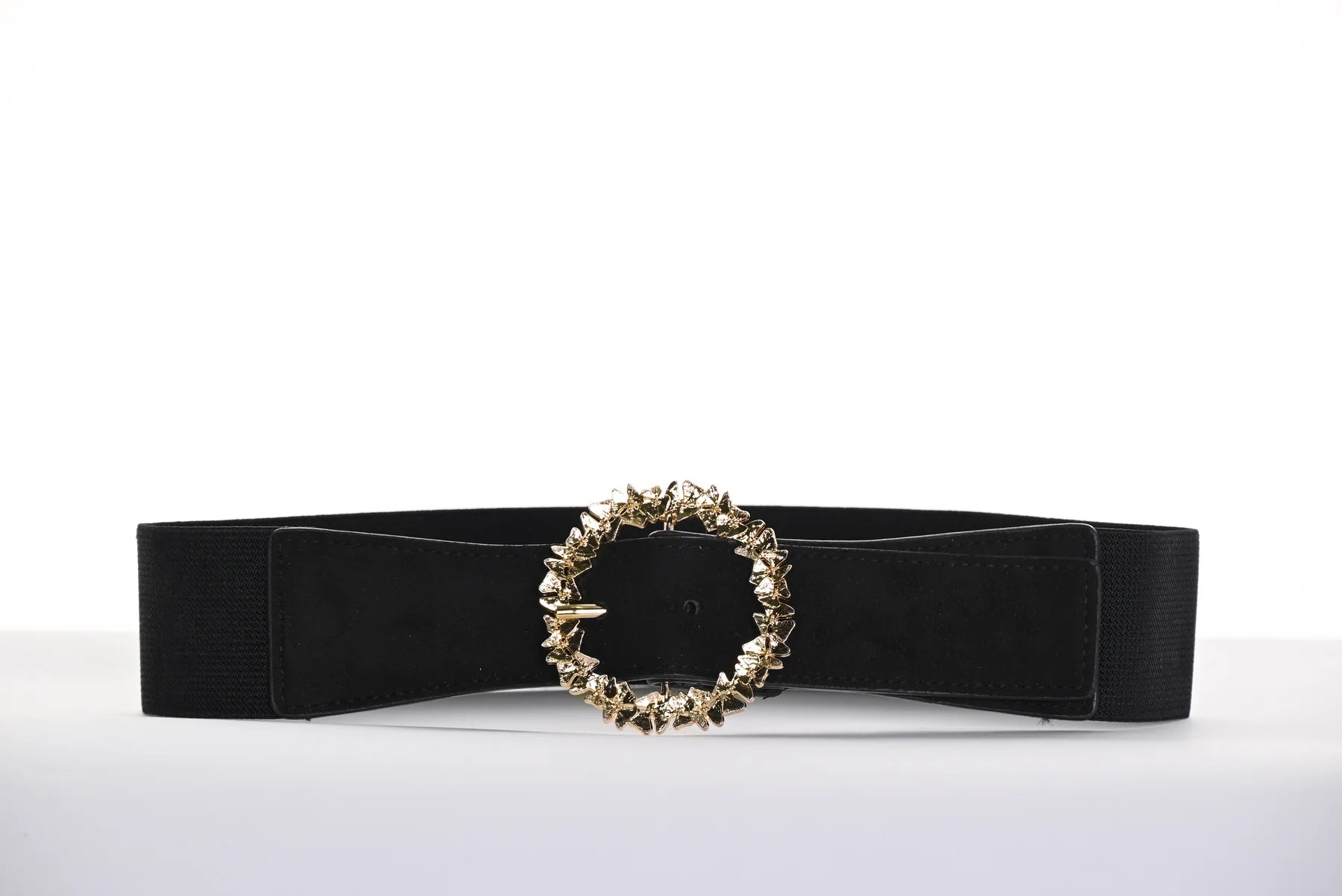 Bette Black and Gold Statement Buckle Belt - Frank Lyman 