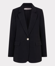 Load image into Gallery viewer, Black blazer with a gold button against a white background.
