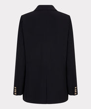 Load image into Gallery viewer, Black blazer with gold buttons against a white background.
