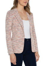 Load image into Gallery viewer, Our fitted blazer in a sophisticated lava flow boucle knit. Whether for work, out and about, or simply getting together, this fantastic blazer gets the job done in style!  Color- Lava flow boucle. Front welt pockets. Sleek modern style. One button closure. 3 button cuff closure. Boucle knit.
