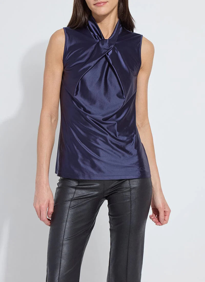 Branca Halter Draped Top in Indigo Shade - Lysse 20-3654-M3