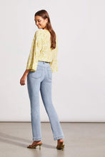 Load image into Gallery viewer, Between the multi-button shank closure, slash pockets, and flattering high rise waist with a tummy tuck front panel, you&#39;ll be weaving these Brooke jeans into every outfit possible. We love the hugging fit, micro flare leg, zigzag stitch details, 31&quot; inseam, and stretch denim fabric in a timeless light wash.  Color- Beach wash. Button-fly closure with tummy tuck waist.
