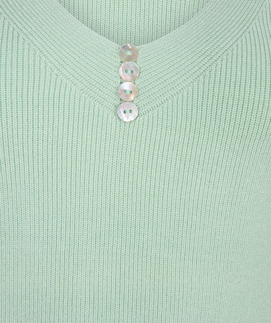 The Chia Camisole with Buttons in Pistachio Color - EsQualo is a versatile and stylish singlet with charming buttons, a flattering v-neckline, and wide straps. Layer it with a cardigan or jacket for cooler days, or wear it on its own for warmer days. It also pairs perfectly with our Pietta Pastel Green Blazer Linen Look - EsQualo SP2410008, making it a must-have addition to any wardrobe.