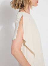 Load image into Gallery viewer, Breezy elegance meets modern versatility in the Carmen "V" Neck Scarf Top by Lysse. Crafted from lightweight Stretch Woven fabric with 2-way stretch, this flowy silhouette is designed to move with you—offering a relaxed fit that flatters without clinging. The unique scarf-inspired construction features two stitched side panels that release at the shoulders, creating graceful drape and dimension with every step.
