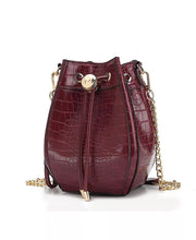 Load image into Gallery viewer, Cassidy Crocodile Embossed Burgundy Vegan Leather Hobo Bag- MKF Collection
