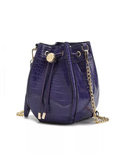Load image into Gallery viewer, Cassidy Crocodile Embossed Purple Vegan Leather Hobo Bag- MKF Collection

