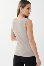 Load image into Gallery viewer, Utilize this Margot Moonstone Square Neck Cami as a versatile, sophisticated addition to your wardrobe. Whether worn as a base layer or a stand-alone top, the square neckline and wide straps add a unique touch to this polished piece. Its classic design and delicate details make it anything but boring, making it an essential basic for any fashion expert.

