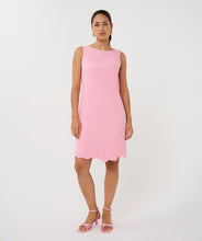 Load image into Gallery viewer, Woman wearing a pink dress and pink sandals against a white background.
