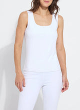 Load image into Gallery viewer, Constructed from COOL-FRESH™ ECO Jersey, the Evie Scoop Neck Tank features a wide, modern strap and a U-shape neckline, providing full coverage while keeping you cool and dry. Its double-self front and single layer back ensure opacity, and its sustainable design using recycled plastic bottle fibers makes it a conscious choice. Wear this versatile piece with jeans, shorts, or skirts for a stylish everyday look.
