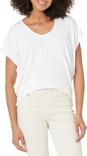 Load image into Gallery viewer, The Karen Kane Extended Sleeve Top in white is a stylish and versatile jersey-knit top designed for effortless elegance. Featuring a scoop neckline, extended sleeves, and a straight hem, this pullover top offers a comfortable yet polished look. Crafted from 90% rayon and 10% spandex, it provides a soft, breathable feel with a hint of stretch for the perfect fit. Ideal for transitioning from desk to dinner, this top pairs beautifully with jeans, skirts, or tailored pants.

