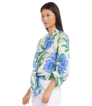 Load image into Gallery viewer, Combine a timeless floral print with a contemporary tie-front detail in this beautiful top. The natural fabric texture of linen brings a touch of sophistication to your ensemble, ensuring you stay cool and stylish.

