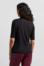 Load image into Gallery viewer, This top stands out for its versatile style and comfort. The soft, stretchy French terry knit fabric, combined with a mock neckline and elbow-length sleeves, provides perfect details. It&#39;s ideal for wearing on its own or for layering under a preferred blazer or jacket.
