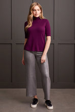 Load image into Gallery viewer, This top stands out for its versatile style and comfort. The soft, stretchy French terry knit fabric, combined with a mock neckline and elbow-length sleeves, provides perfect details. It&#39;s ideal for wearing on its own or for layering under a preferred blazer, cardigan or jacket.
