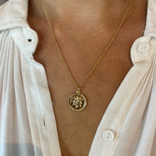 Load image into Gallery viewer, This gorgeous handmade necklace features a stunning Saint Anthony charm that hangs from dainty rope chain. A stunning statement piece, this necklace enhances any outfit.
