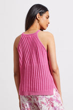 Load image into Gallery viewer, Pure cotton yarn with a special wash and plaited design brings eye-catching texture to this halter sweater tank. The slim fit sits just right, while the side slit hem drapes elegantly at the hips.
