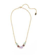 Load image into Gallery viewer, Necklace with multicolored gemstones on a white background
