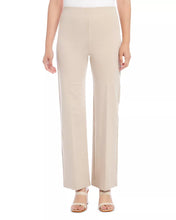Load image into Gallery viewer, These pull-on pants feature an elastic waistband and double stretch twill for all-day comfort. The polished wide-leg silhouette adds a sophisticated touch. Color- Khaki Full length. Elasticized waistband. Inseam: 31 1/2 inches.
