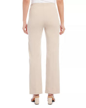 Load image into Gallery viewer, These pull-on pants feature an elastic waistband and double stretch twill for all-day comfort. The polished wide-leg silhouette adds a sophisticated touch. Color- Khaki Full length. Elasticized waistband. Inseam: 31 1/2 inches.
