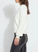 Load image into Gallery viewer, Crafted from cozy jacquard, the Leanna Cozy Pearl Sweater features strategically placed cables on the front and sleeves, a crew neck, and a square, cropped fit. White pearls are hand-stitched between the cables on the sleeves employing a gradient effect. You will feel and look fabulous when styling this top with any of your favorite bottoms.
