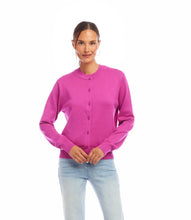 Load image into Gallery viewer, Wrap yourself in soft sophistication with the Karen Kane Long Sleeve Cardigan Sweater in Orchid. Designed for comfort and versatility, this lightweight knit cardigan features a relaxed fit&nbsp;and long sleeves, making it the perfect layering piece for any season. Ideal for casual outings, workdays, or evening wear, this versatile cardigan pairs beautifully with dresses, jeans, or tailored pants.

