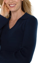 Load image into Gallery viewer, Discover this stylish and classy&nbsp; v-neck collared sweater, ultimate solution to your fashion needs. This elegant sweater boasts a super-soft texture and chic ribbed detailing. A perfect addition to your wardrobe, this sweater pairs beautifully with everything from denim to dress pants.
