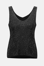 Load image into Gallery viewer, Black sparkly tank top against a light gray background.
