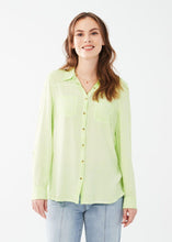 Load image into Gallery viewer, This lovely shirt exudes a relaxed charm that complements your personal style while adding a touch of effortless sophistication. The bright and bold mojito green hue adds a vibrant pop of color to your daily attire.
