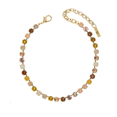 Crafted with antique gold plating and high-quality crystals in a neutral mix, this 13