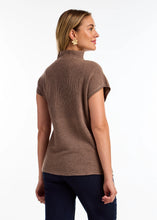 Load image into Gallery viewer, This sweater features a refined knit in an earthy tone, making it a versatile addition to any wardrobe. Its ottoman sleeves and mock neck enhance the overall design, offering the option to wear it as a stylish vest over your preferred long-sleeved top.
