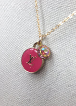 Load image into Gallery viewer, With its delicate and attention-grabbing design, the Permelia Pink Vintage Louis Vuitton Zipper Pull and Iridescent Charm Necklace is a one-of-a-kind piece that reflects your individuality. Its playful and flirtatious nature is sure to elevate any ensemble.
