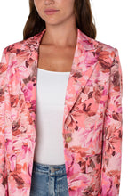 Load image into Gallery viewer, Our Nyla Notch Collar Blazer is sure to make a statement with its beautiful floral print and range of pink hues. This blazer is made in our Luxe Stretch Suiting and is perfect for any occasion! Rule the boardroom at your next business meeting or keep it casual with denim and your favorite tee!
