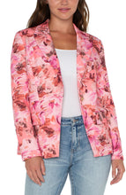 Load image into Gallery viewer, Our Nyla Notch Collar Blazer is sure to make a statement with its beautiful floral print and range of pink hues. This blazer is made in our Luxe Stretch Suiting and is perfect for any occasion! Rule the boardroom at your next business meeting or keep it casual with denim and your favorite tee!
