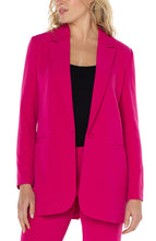 Load image into Gallery viewer, This fashionable blazer presents a smart combination of sophistication and aesthetics. Perfect for both formal and casual occasions, the garment is constructed with an optimized material for maximum comfort and resilience. Its fabric is smooth to touch, ensuring the wearer&#39;s comfortability throughout the day. Sporting a single-button front closure, the blazer offers a contemporary and sleek profile.  Color - Pink. Single button closure. Lined.
