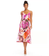 Load image into Gallery viewer, Revel in the opulence of cupro fabric, embrace the allure of floral patterns, and step into effortless glamour with a dress that promises to leave a lasting impression. Whether you&#39;re attending a garden party, a special event, or a casual outing, this midi dress adapts effortlessly to various occasions.
