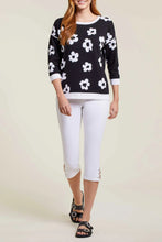 Load image into Gallery viewer, Enhance your style with the versatile Rosalie Reversible Three Quarter Sleeve Crew Neck Sweater by Tribal. This unique sweater features a reversible design, allowing you to effortlessly switch up your look. The three-quarter sleeves and crew neck offer a classic and comfortable fit, perfect for any occasion.
