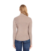 Load image into Gallery viewer, Classic and timeless, this lightweight wheat turtleneck sweater is a basic addition to your cool-weather wardrobe. With its ribbed detailing that adds texture and style, this sweater is Ideal for layering or as a standalone item.
